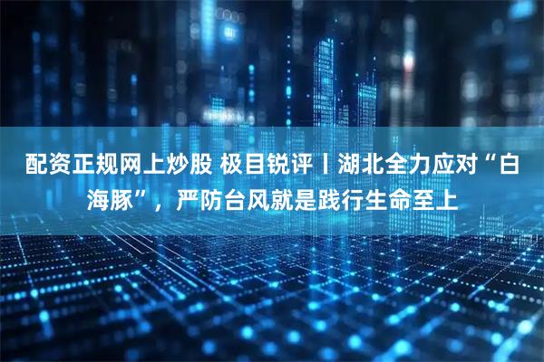 配资正规网上炒股 极目锐评丨湖北全力应对“白海豚”，严防台风就是践行生命至上